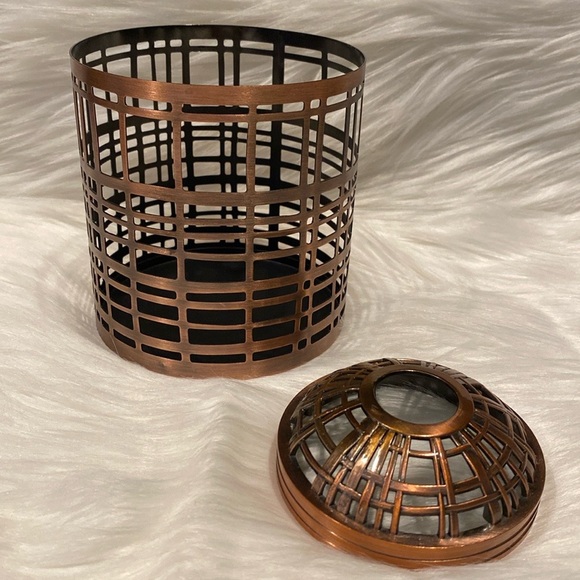 Yankee Candle 22-oz Jar Holder, Cooper Color, Art Deco Design, NWTags attached - Picture 2 of 10